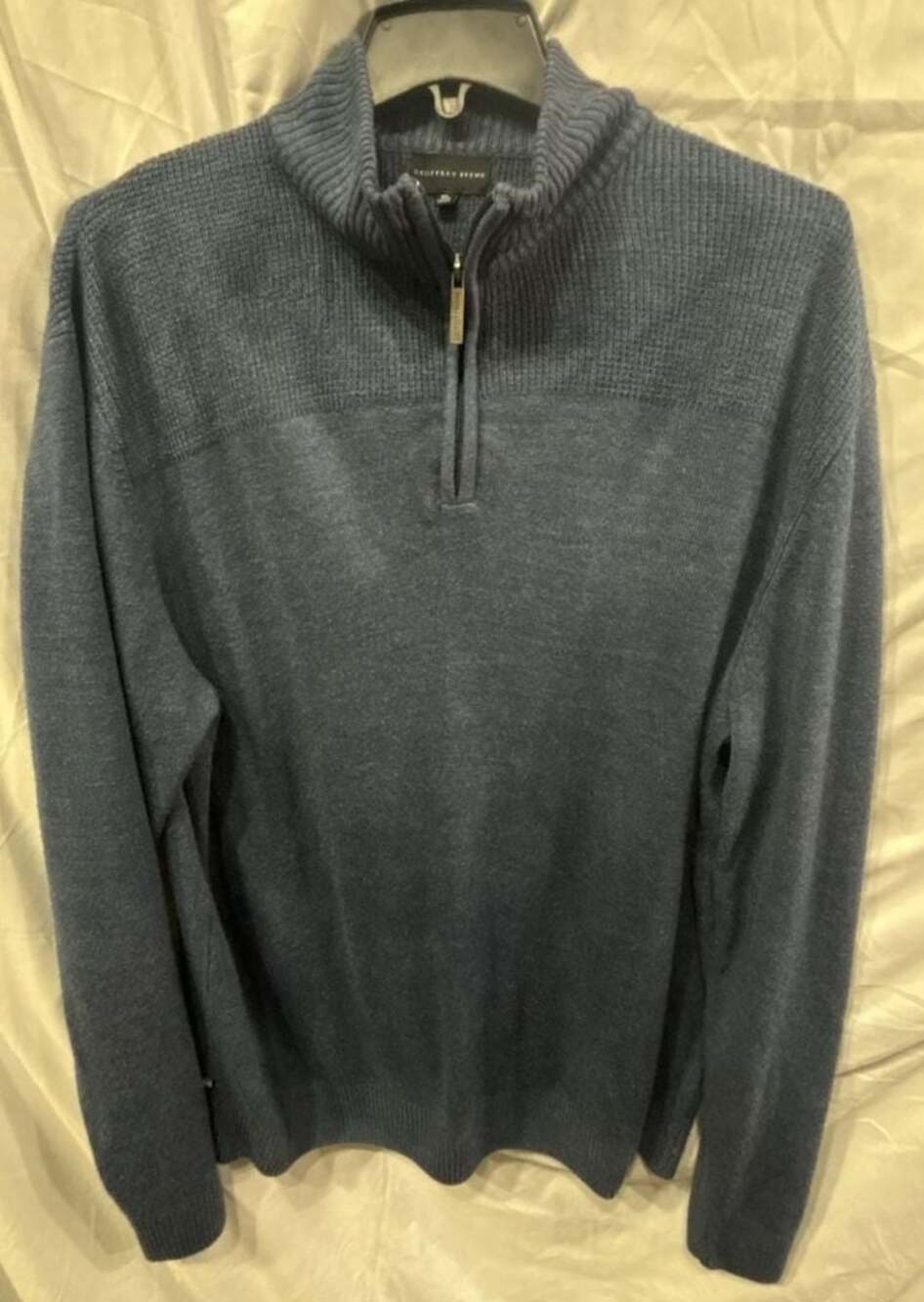Geoffrey Beene Men's Blue Quarter-Zip Pullover Sweater Size XL